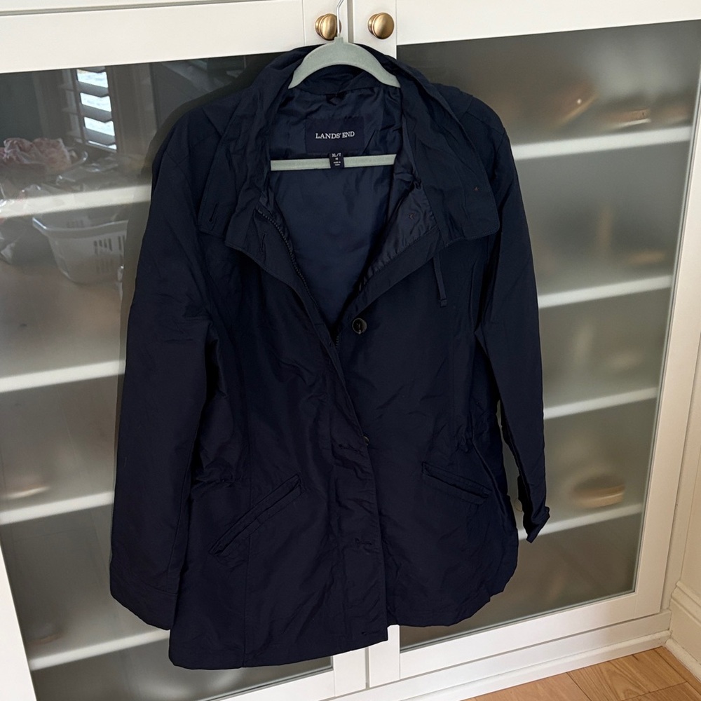 Lands' End Women's Deep Blue Trench Coat / Windbreaker